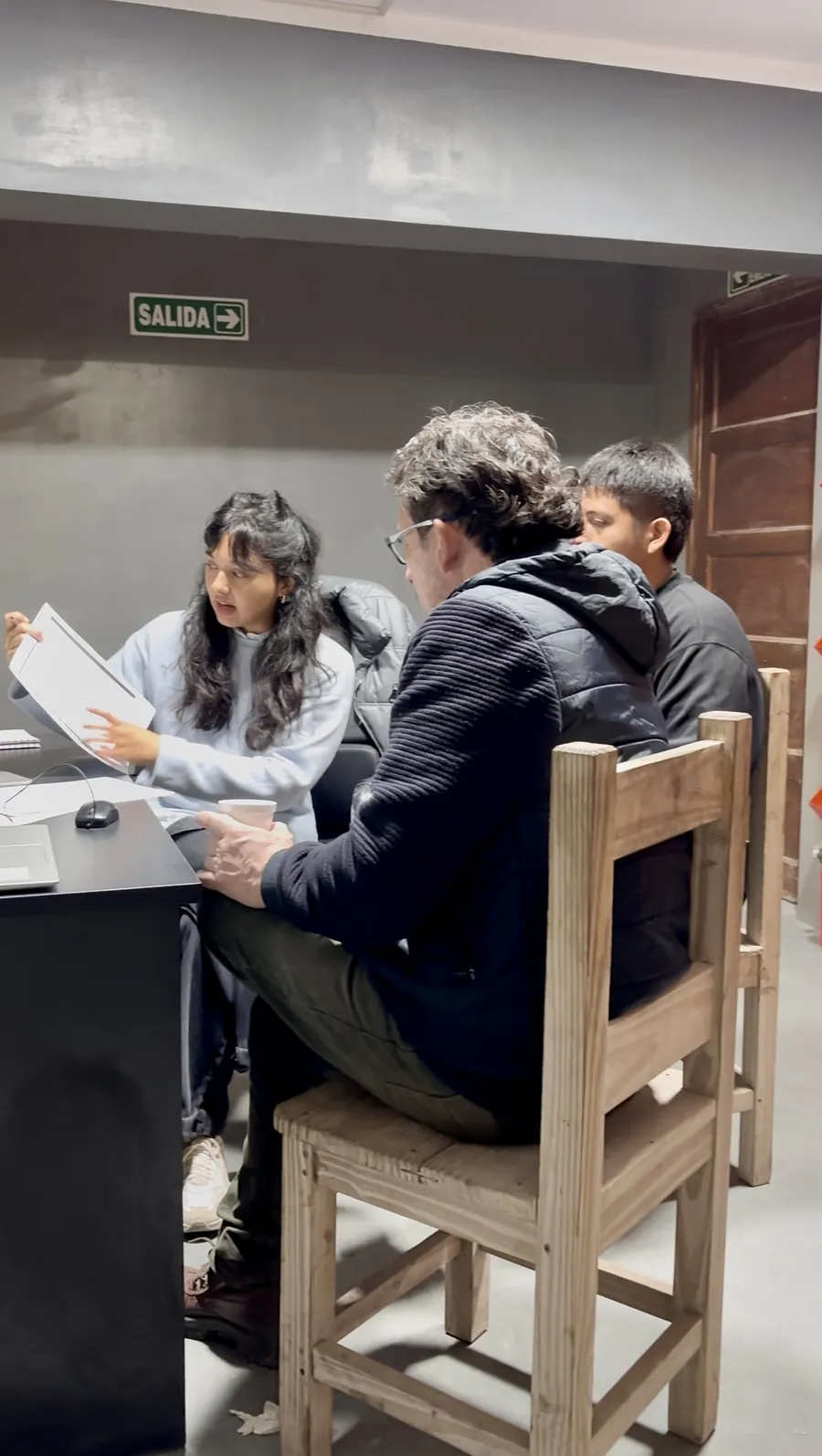 Trabajo presencial: explicación frente al equipo